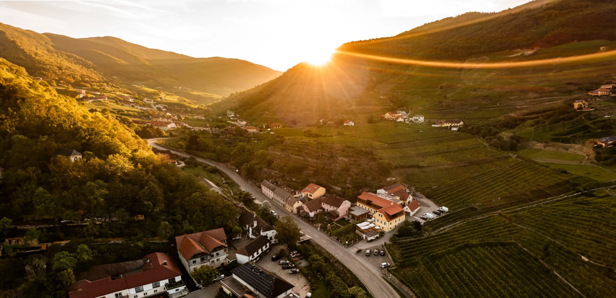 Sonnenuntergang im Spitzer Graben